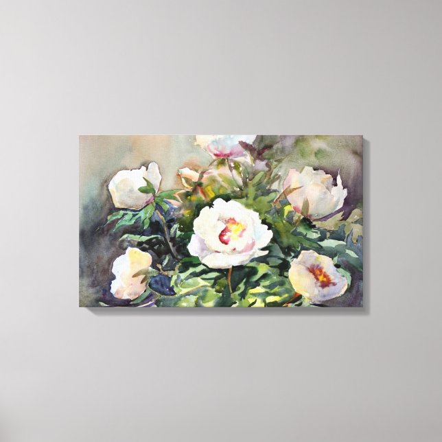 Watercolor Painting Of The Beautiful Flowers Canvas Print (Front)
