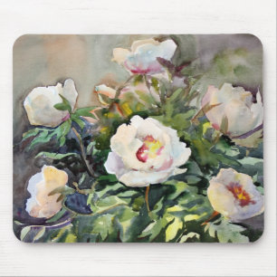 Watercolor Painting Of The Beautiful Flowers Mouse Pad