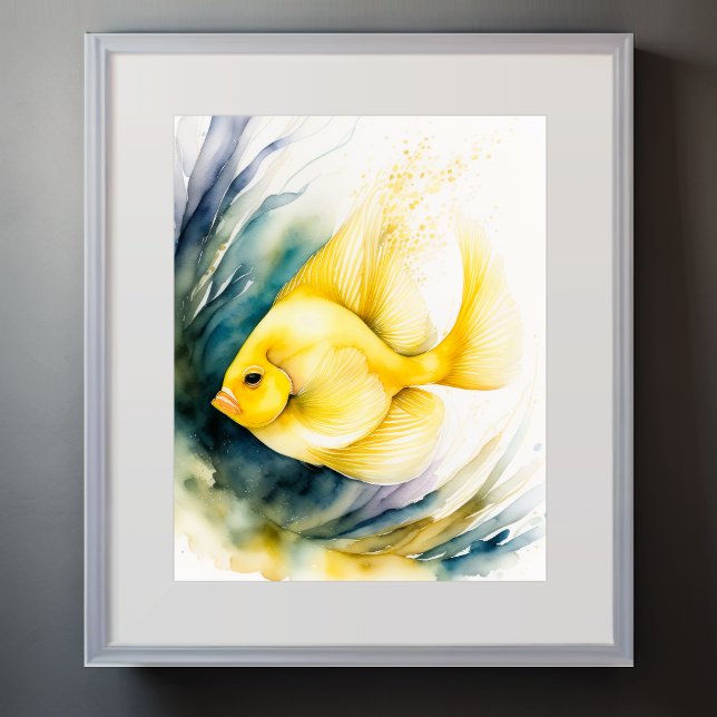 Watercolor Painting of Yellow Fish Poster (Creator Uploaded)
