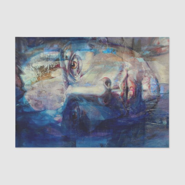 Watercolor Painting Portrait of Man  Tissue Paper (Front)