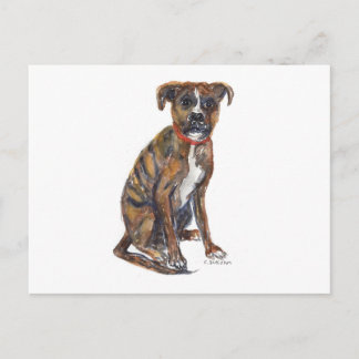 watercolor painting rescue pup postcard