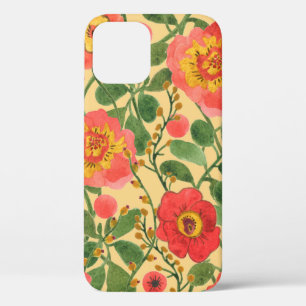 Watercolor painting retro floral seamless pattern iPhone 12 case
