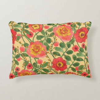 Watercolor painting retro floral seamless pattern decorative cushion