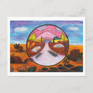 Watercolor Painting Science Fiction Dimension Art Holiday Postcard