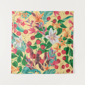 Watercolor painting seamless pattern with beautifu tapestry