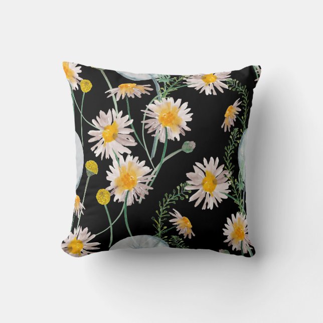 Watercolor painting seamless pattern with chamomil cushion (Front)