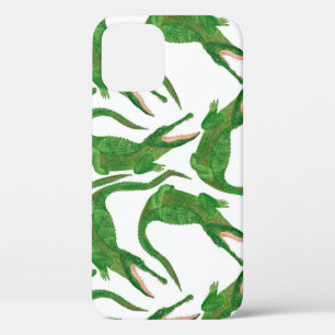 watercolor painting seamless pattern with crocodil iPhone 12 case