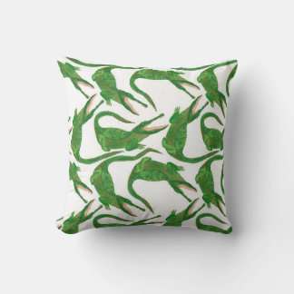 watercolor painting seamless pattern with crocodil cushion
