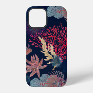 Watercolor painting seamless pattern with red lion iPhone 12 case