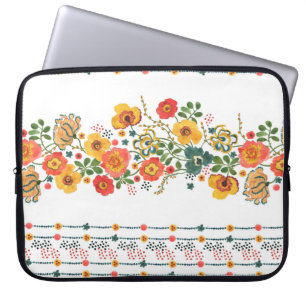 Watercolor painting seamless pattern with stylised laptop sleeve