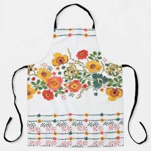 Watercolor painting seamless pattern with stylized apron