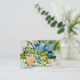 Watercolor painting , summer garden and Lawanda  Card
