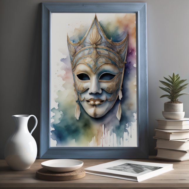 Watercolor Painting Venetian Mask 3:2 X Poster (Creator Uploaded)
