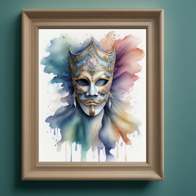 Watercolor Painting Venetian Mask III Poster (Creator Uploaded)