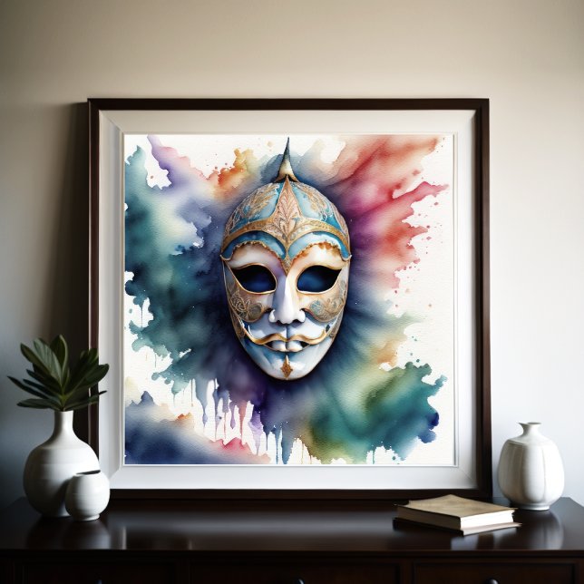 Watercolor Painting Venetian Mask Poster (Creator Uploaded)