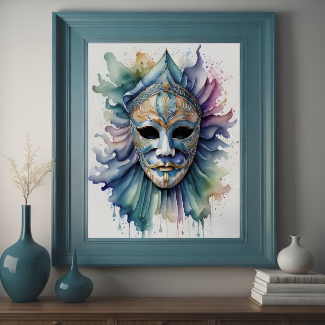 Watercolor Painting Venetian Mask VII Poster (Creator Uploaded)