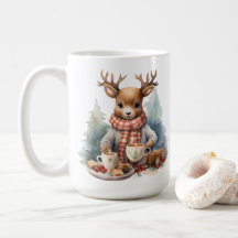 Watercolor painting vintage coffee mug