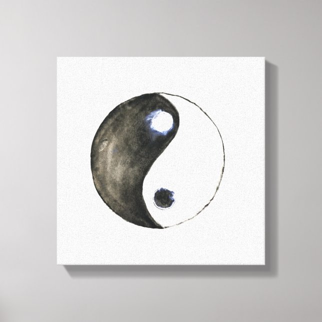 watercolor painting yin yang symbol art  canvas print (Front)
