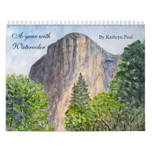 Watercolor paintings wall calendar