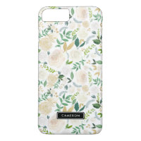 Watercolor Pale Peonies Custom iPhone 8 Plus Case