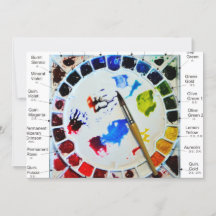 Watercolor palette cards - for artistic souls