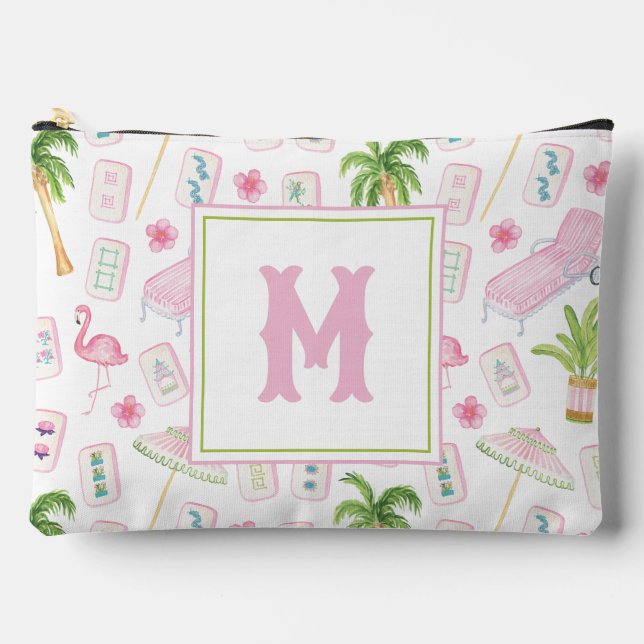 Watercolor Palm Beach Mahjong Accessory Pouch (Front)