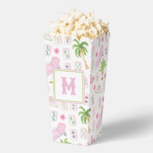 Watercolor Palm Beach Mahjong Popcorn Favour Box