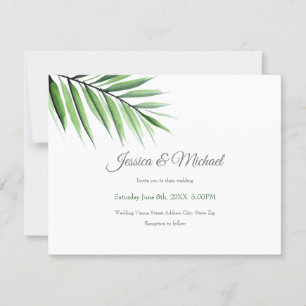 Watercolor Palm  Invitation