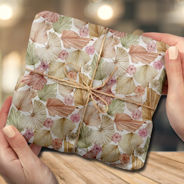 Watercolor Palm Leaves and Roses Tissue Paper (Creator Uploaded)