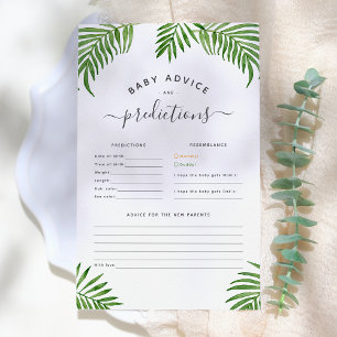 Watercolor Palm Leaves   Baby Prediction & Advice
