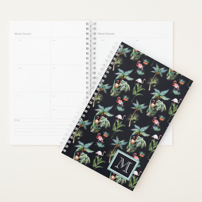 Watercolor Palm Pattern | Add Your Initial Planner (Display)