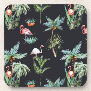 Watercolor Palm Pattern Coaster