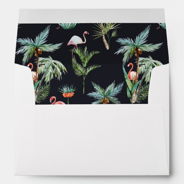 Watercolor Palm Pattern Envelope (Back (Bottom))