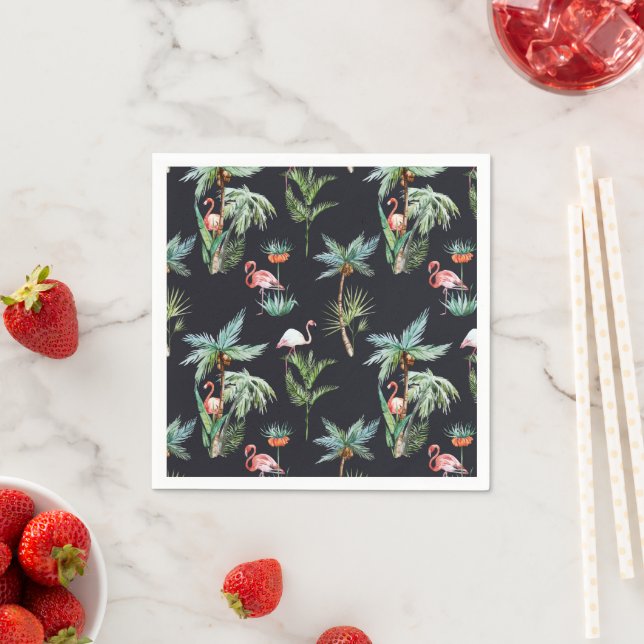 Watercolor Palm Pattern Napkin (Insitu)