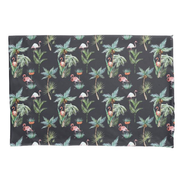 Watercolor Palm Pattern Pillowcase (Front-Left)