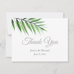 Watercolor Palm  Thank You Card