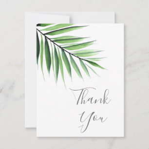 Watercolor Palm  Thank You Card