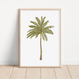 Watercolor Palm Tree Art Poster