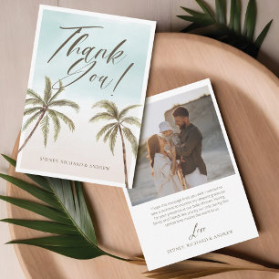 Watercolor Palm Tree Baby Shower Thank You Card