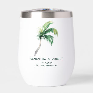 Watercolor Palm Tree Beach Wedding Custom