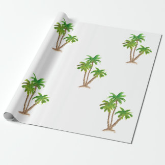 Watercolor Palm Tree Beach Wrapping Paper