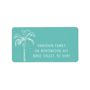 Watercolor Palm Tree New Address Label