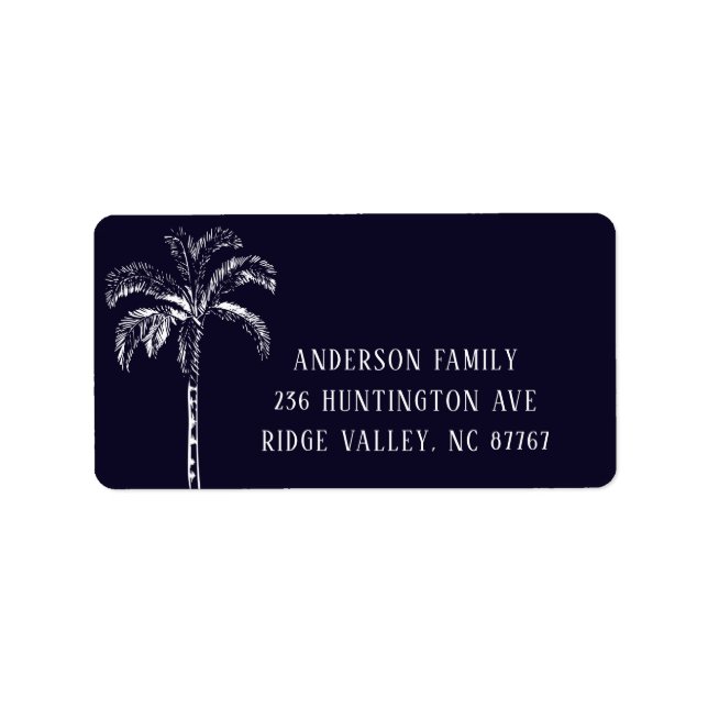 Watercolor Palm Tree New Address Label (Front)