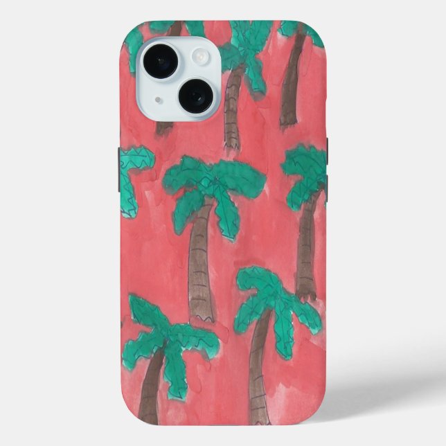 Watercolor Palm Tree Pattern Case-Mate iPhone Case (Back)