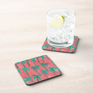 Watercolor Palm Tree Pattern Coaster