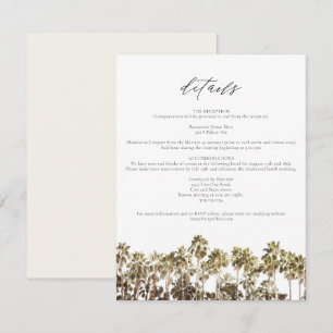 Watercolor Palm Tree Tropical Beach Details Card