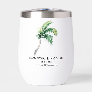 Watercolor Palm Tree Tropical Wedding Personalized