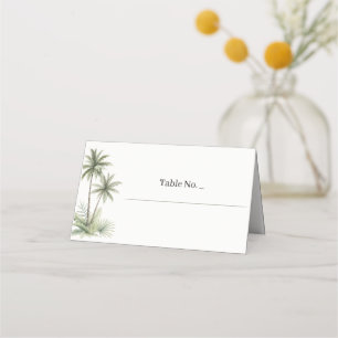 Watercolor Palm Tree Wedding Place Card