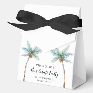 Watercolor Palm Trees Beach Bachelorette Party Favour Box