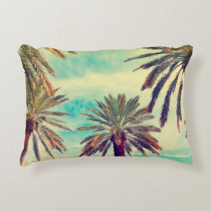 Watercolor palm trees in sunny day decorative cushion